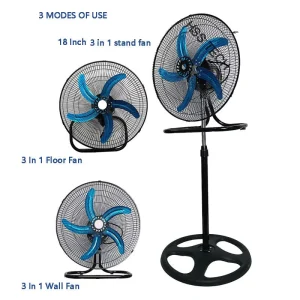 Factory Direct CE 3 in 1 18inch Standing Fan Pure Copper Motor Oscillating Fan for Home Commercial