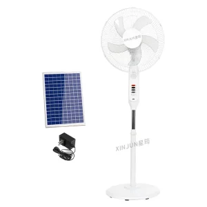 Factory Direct Digital Rechargeable Solar Fan Emergency Use Power Outages Portable Battery Operated Full Metal Construction