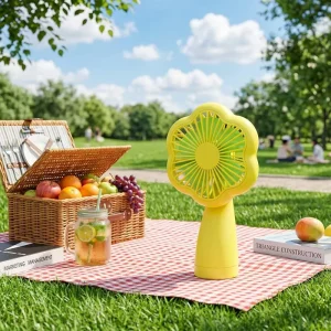 Factory Direct Flower Shaped Foldable Handheld Fan Rechargeable Low Noise Wearable Birthday Gift Portable Fan