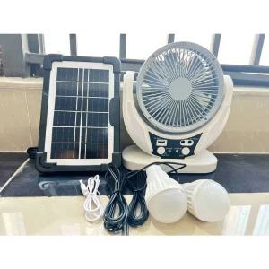 Factory Direct In Stock LED Table Fan Solar Charging Multi Function Desktop Wind Two Speed Options Battery Powered