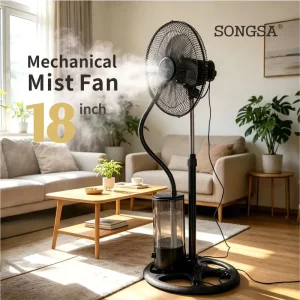 Factory Direct Misting Fan SKD CKD Easy Assembly High Loading Capacity 18 Inch Electric Standing Water Mist Fan