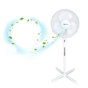 Factory Direct Portable 16 Inch Oscillating Standing Fan Ventilador 44W Pedestal Floor Fan CE RoHS Plastic Household Use