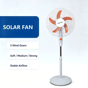 Factory Direct Portable Solar Rechargeable Fan Low Noise Battery Powered Solar Fan for Home Household Use