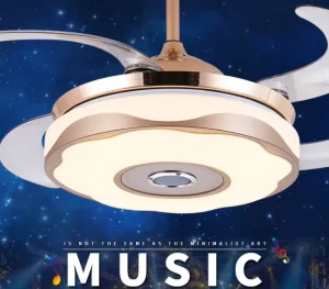 Factory Direct Retractable Ceiling Fans with Lights and Remote Dimmable 3CCT Reversible BLDC Motor ABS Blades for Bedroom Living