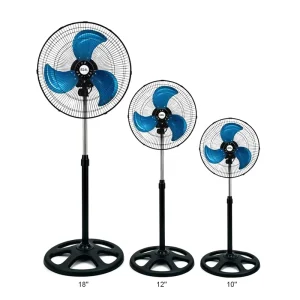 Factory Direct Sale 10 Inch Aluminum 3 Blade Heavy Duty Metal Floor Fan Industrial Fan Electric Fan Parts Custom Specifications