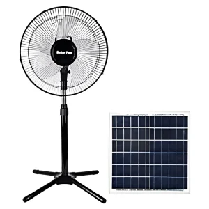 Factory Direct Sale 16 Inch Cross Base Household Stand Fan Silent Strong Wind Industrial Fan Vertical Solar Powered Fan
