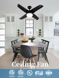 Factory Direct Sale Stylish Design Black Mini 36 Inch Indoor Pull Chain Control Ceiling Fan With Light