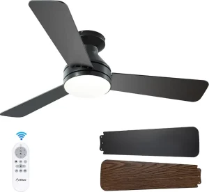 Factory Direct Straight Blade Ceiling Fan With Light 42 52 Inches Remote APP Control Fan Lamp Plug in Blades for Living Room