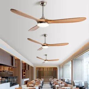 Factory Direct Stylish European 52 Inch Solid Wood Ceiling Fan with Frequency Conversion & Remote Control