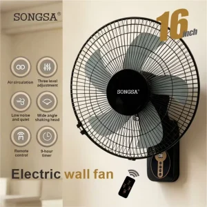 Factory Direct Supply Stock 16 Inch Electric Air Cooling Wall Fan Remote Control Oscillating Low Noise for Home Commercial Use