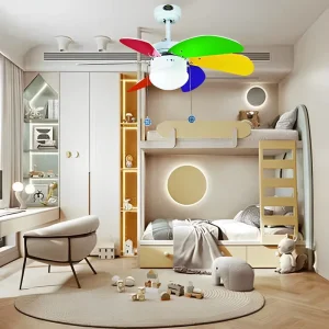 Factory Direct Unique Fancy 6 Blade Children’S Room Led Decorative Ceiling Fans for Kids Household Use
