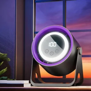 Factory Electric Desktop Fan USB Rechargeable 100 Speed Quiet Small Air Cooling Fan for Bedroom Home with Light