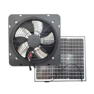 Factory Export OEM Automatic 12inch Solar Shutter DC Brushless Motor Aluminum Alloy Wall Mounted Exhaust Fan Industrial Farm