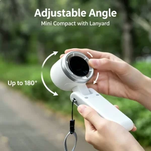 Factory Foldable Fan Plug in & Rechargeable With Strong Wind Light Portable Handle Desktop Adjustable Angle Mini Fan