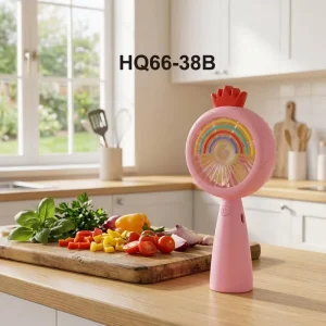 Factory High quality Colorful Fruits rainbow Lights Mini Handheld Fans Portable Fan