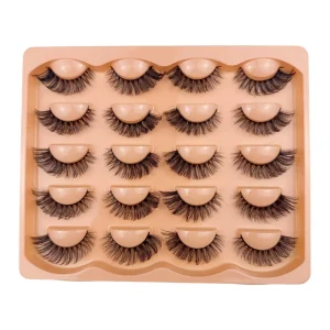 Factory Lash Strip Custom logo 3d Natural Eyelashes Wispy Vegen False Eyelash 10 Pairs Faux Mink Lash Set