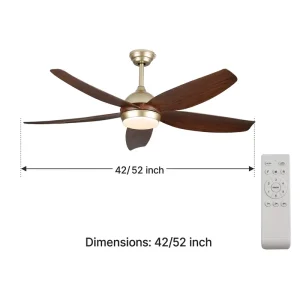 Factory Made Ceiling Fan Light Commercial Hotel Office Household LED Ceiling Fan with Remote Control DC Motor 3CCT