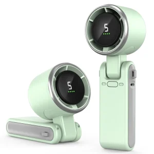 Factory New Launched Portable USB Battery Powered Plastic Fans Hand Held Electric Foldable Brushless Motor 5 Speed Wearable