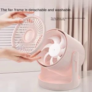 Factory New trending desktop fans Brushless Motor Touch Digital display Strong Wind storage Wall Mounted table light fan
