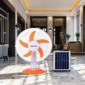 Factory Outlet 16 Inch Solar Powered Rechargeable Table Fan with Battery Portable for Car Use Multiple Wind Speeds