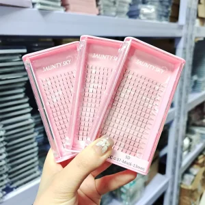 Factory Price 0.07 C D Curl Pointy Base Fan Eyelash Extension Handmade 16 Lines Lash Fans Trays 160 Lash Fans False Eyelashes
