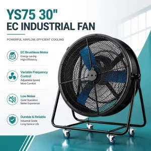 Factory Price 30 Inch High Velocity 9m s 25m Air Throw Industrial Standing Fan for Manufacturing Plant