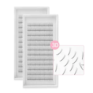 Factory Price 3D New Handmade Narrow Premade Fans Long Stem Pointy Base Eyelash Extension Fans Korean PBT Synthetic Fiber