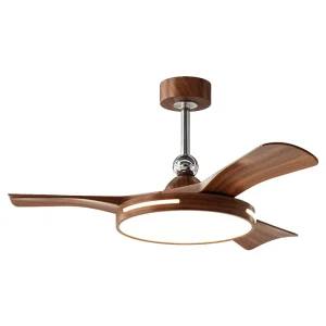 Factory Price Includes Remote Control Walnut Color DC Motor Fan Light High quality Low energy 3ABS Fan Blade Ceiling Fan Light