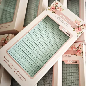 Factory Price Promade Silk Eyelash Extensions Trays 0.05 0.07 Fan Eyelashes 320pcs Per Box 3D 12D Pro-Made Lash Fans