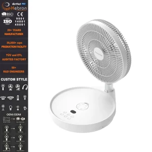 Factory Price Rechargeable Portable USB Foldable Pedestal Tower Floor Standing Fan Display for Home Car RV Use Adjustable Height