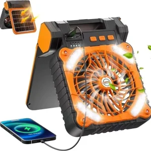 Factory Price Solar Outdoor Camping Table Mini Portable Rechargeable Fan With Solar Panel and USB for Outdoor Use