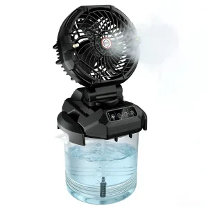 Factory Price X69 Outdoor Spray Fan 12L 24000mAh Rechargeable Oscillating Misting Fan Light Car RV Hotel Use Box