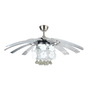 Factory Sale Various Matt Silver Modern Ceiling Fan With Led Light