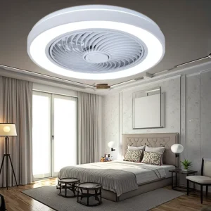 Factory Smart Modern Led Ceiling Fan With Remote Control Silent Easy to Install Included for Bedroom Lighting