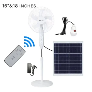 Factory Solar Fan 16inches18inches Rechargeable Solar Floor Fan with Solar Panel Powered High Quality Fan for Indoor outdoor