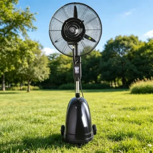 Factory Supply Electric Metal Outdoor Water Mist Cooling Fan Mechanical Control Adjustable Height Oscillating Energy Efficient