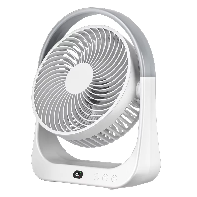 Factory Supply Mechanical Table Air Circulator Fan 6 Speed Adjustable Timer LED Display Portable Outdoor & Car Use OEM Support