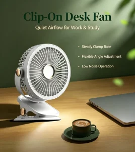 Factory Supply USB Charging Multi scene Use Desktop Clip Wall Mount Fan Built in Battery Portable Circulator Fan With LED Light