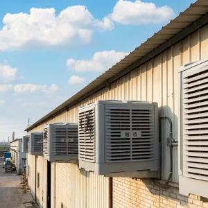 Factory Warehouse Wall Mounted AC Evaporative Water Air Cooler New Cooling System Including Pump Motor Hotel Cooling Duct