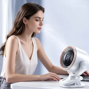 Factory big wind 100gears 3600mAh brushless motor digital display wall mounted oscillating swing Desktop table clip Fan
