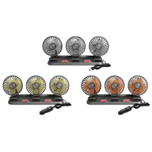 Fan Car Truck Car Vehicle 12V 24V DC Car Interior Accessories USB Double Head Electric Fan