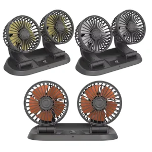 Fan Car Truck Rotate 12V 24V DC Car Interior Accessories Double Head Electric USB Fan for Car