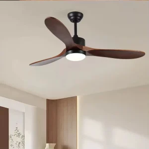 Fan Ceiling 60inch Ceiling Fan 3 Blade Solid Wood Quiet Dc Motor Large Airflow Ceiling Fan with Light