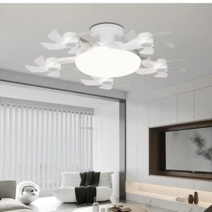 Fan Light 5 Head LED DC Motor ABS Creative E27 Drone All in One Ceiling Mounted Pendant Quiet Dimmable Living Room Bedroom