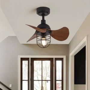 Fan Light Ceiling Fan Light for Living Room All-in-One Fan Light for Dining Room Inverter Retro Ceiling Fan