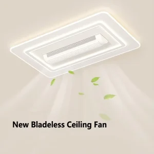 Fan Light Hotel Bedroom Decorative Recessed Smart Bladeless Ceiling Fan with Light and Remote