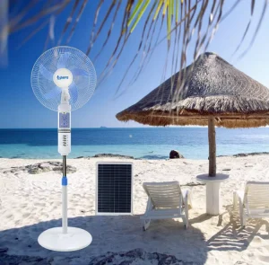 Fashion Fan DC12V AC100 240V Solar Stand Fan Indoor and Outdoor Used air Cooling Fan With Battery Cilp and Adapter