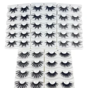 Faux Mink Eyelashes 3D Strip Eyelashes Fluffy Faux Mink Eye Lashes 5 Pairs False Eyelashes Vegan Full Strip Lashes