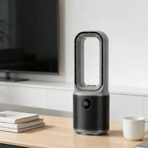 Feigo Bladeless Desktop Fan with Ambient Light Rechargeable Spray Cooler Portable for Home Office Car & Outdoor Use Low Noise