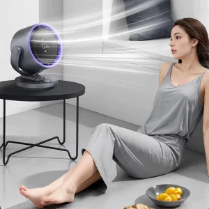 Feigo New Mini Portable Desk Fan Rechargeable with LED Night Light Car Use Timer Air Circulation for Home & Office